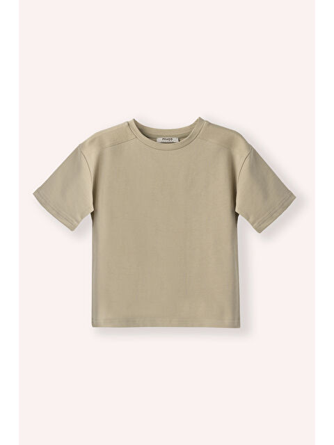Panço Erkek Çocuk Omuz Detaylı Haki Tişört - S000426107-18547