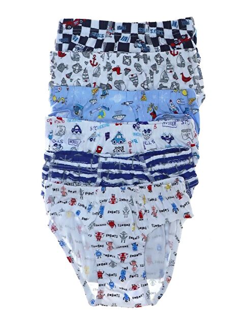 Tutku 6'lı Erkek Çocuk Pamuklu Karışık Desenli Empirme Kaliteli Rahat Külot - S000359313-23173