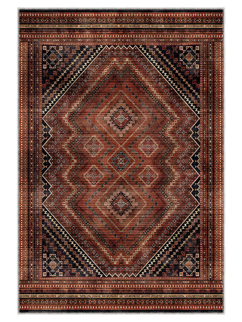 Homefesto Dekoratif Özel Tasarım Yıkanabilir İnce Kaymaz Tabanlı Modern Halı KECE FR18 - S000366196-19951