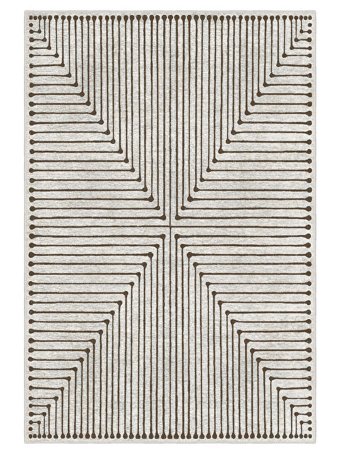 Homefesto Dekoratif Özel Tasarım Yıkanabilir İnce Kaymaz Tabanlı Modern Halı KECE FR18 - S000366201-20063