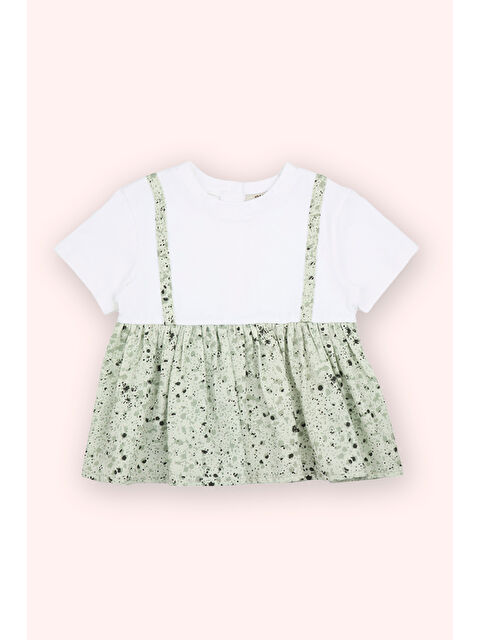 Panço Kız Bebek Kısa Kollu Ekru Tişört - S000393797-19965