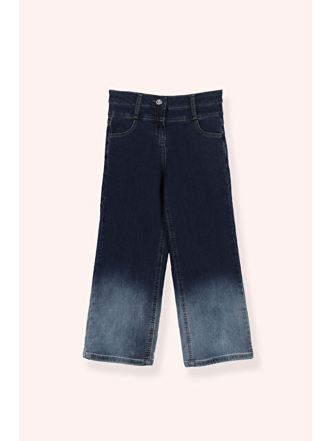 Panço Kız Çocuk Lacivert Degrade Yıkamalı Jean Pantolon - S000393826-21164