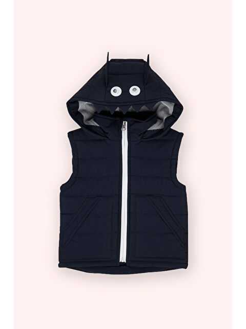 Panço Erkek Bebek Kapüşonlu Micro Lacivert Yelek - S000395655-21164