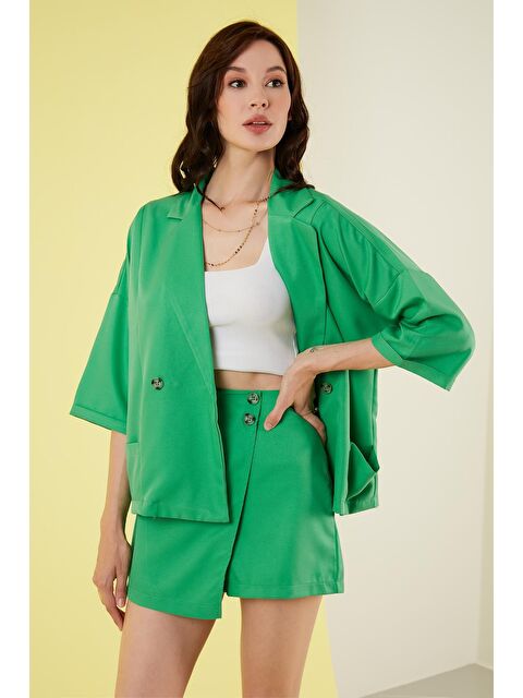 Lela Rahat Kalıp Cepli Çift Düğmeli Truvakar Kol Klasik Ceket 6058058 - S000007079-18194