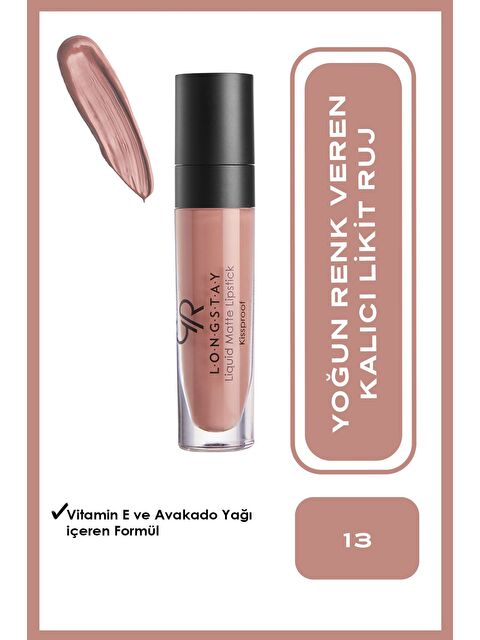 GOLDEN ROSE Longstay Liquid Matte Lipstick No: 13 Apricot Nude - Likit Mat Ruj