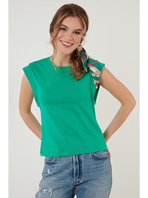 Lela Pamuklu Bisiklet Yaka Kolsuz Basic T Shirt 5864201 - S000001218-18194