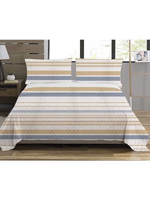 Evmila Modern Desen Çift Kişilik Baskılı Pike (200x220 Cm) Renkli - S000041184-23173