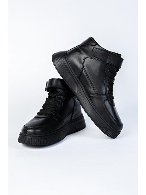 Letoon Yuvarlak Burunlu Cırt Cırtlı Bağcıklı Bilek Boy Günlük Erkek Spor Ayakkabı