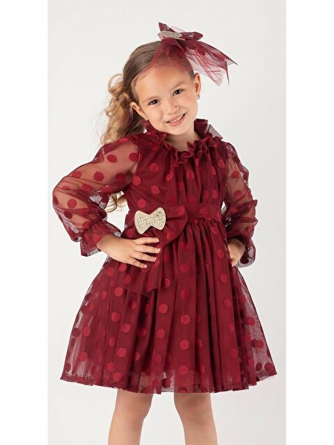 Mnk Baby & Kids İri Puanlı Dantel Kız Çocuk Elbise - S000398165-19952
