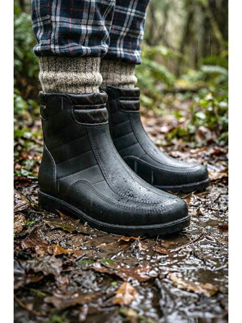 Gezer Kışlık Erkek Fermuarlı İçi Sıcak Astarlı Kar Bot Çizme