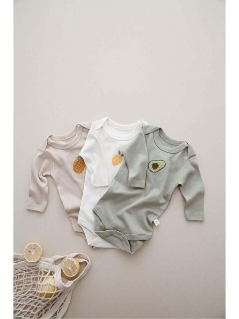Oh La La Koala For Little Ones 3lü Nakışlı Çıt Çıtlı Uzun Kollu Body-zıbın Model 3