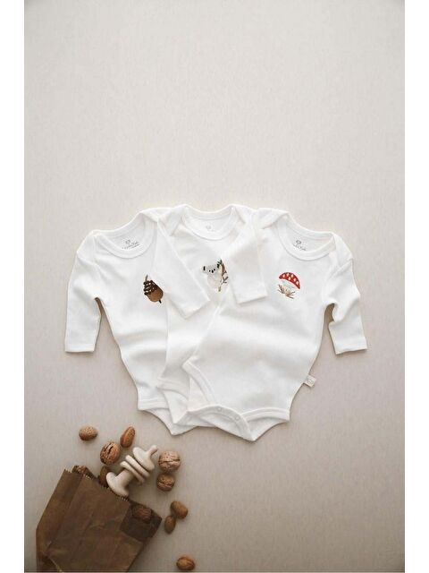 Oh La La Koala For Little Ones 3lü Nakışlı Çıt Çıtlı Uzun Kollu Body-zıbın Model 1