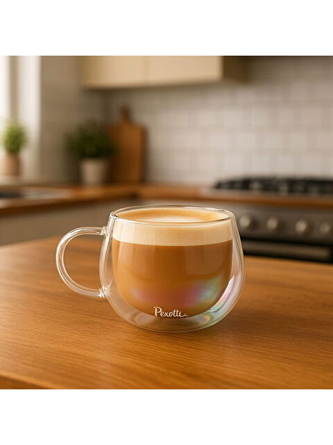 Perotti Çift Cidarlı Lüsterli Kupa - Şeffaf - 280 ml - S000398829-26865