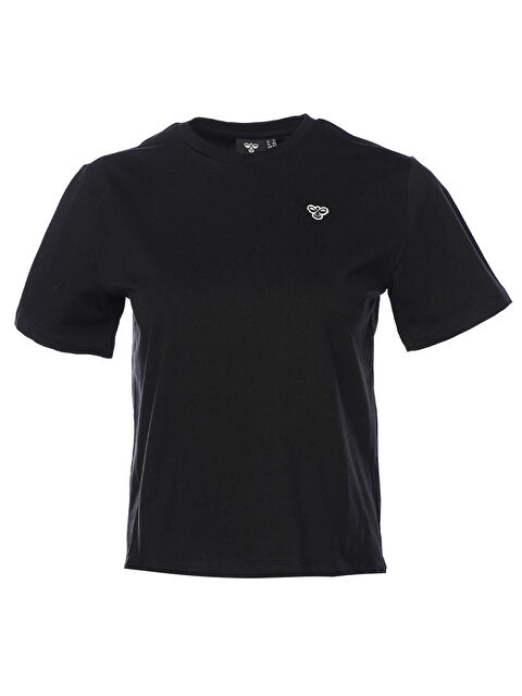 Hummel T-Ic Icona Regular Kadın Siyah Yuvarlak Yaka Tişört - S000165363-19351