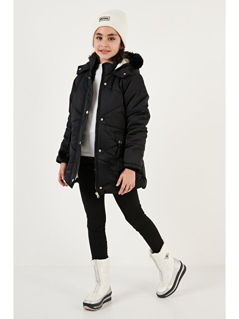 Lela İçi Pelüş Astarlı Kapüşonlu Şişme Kız Çocuk Mont 6035034 - S000000683-19351