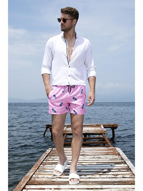 Buratti Desenli Deniz Şortu Belden Bağlamalı Cepli Mayo Short 380M533 - S000008325-20024