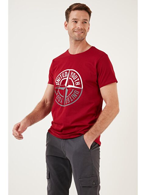 Buratti Baskılı Bisiklet Yaka % 100 Pamuk Slim Fit Tişört 541PUSULA - S000001736-20045