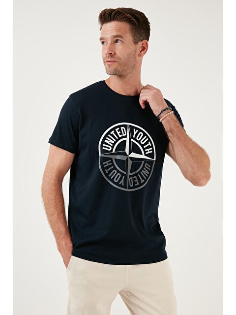 Buratti Baskılı Bisiklet Yaka % 100 Pamuk Slim Fit Tişört 541PUSULA - S000001736-21164