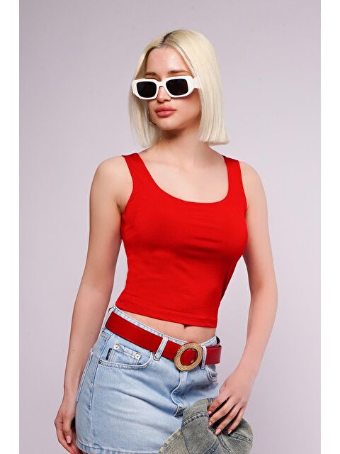 Madmext Kırmızı Kalın Askılı Kadın Bluz Mg1998 - S000142526-20045