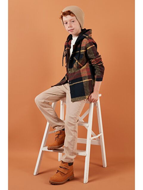 Lela Kapüşonlu Çift Cepli Ekoseli Kışlık Oduncu Gömlek CF24W81781 - S000061010-37354