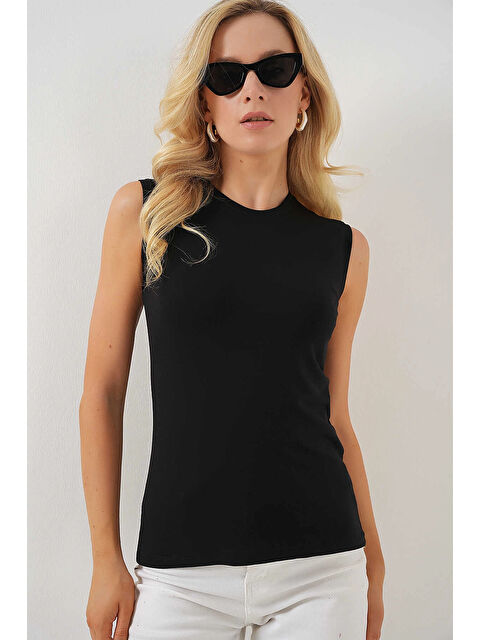 Hazelin Kadın Siyah Basic Sıfır Kol Body HZL25S-BD143471 - S000425458-19351