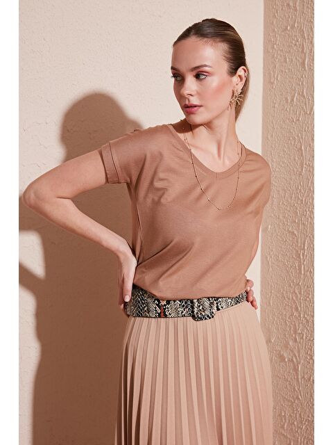 Lela V Yaka Rahat Kesim Tişört 5862000 - S000000394-29705