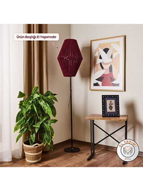 Evidea Lighting Kapsül Lambader - Bordo / Siyah - S000384660-37254