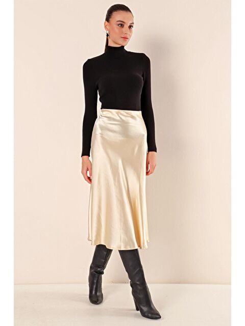 Bigdart 15806 Saten Etek - Krem - S000089537-19966