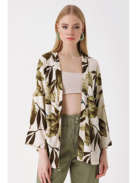 Bigdart 5862 Örme Kimono - Haki - S000089758-18547