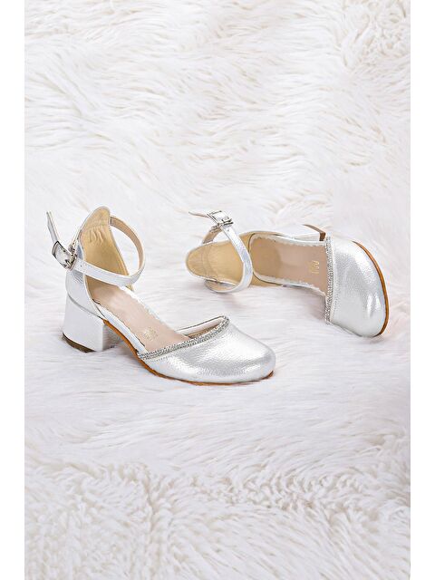 Kiko Kids Ressa Vakko Taşlı Kız Çocuk 5 Cm Topuklu Sandalet Abiye Ayakkabı - S000010059-17219