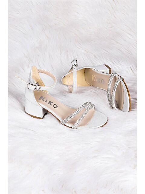 Kiko Kids Sarer Vakko Taşlı Kız Çocuk 3 Cm Topuklu Sandalet Abiye Ayakkabı - S000010060-17219