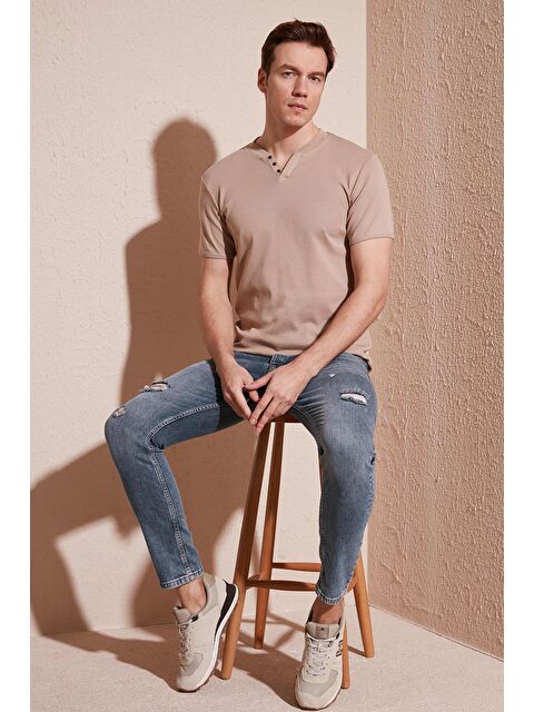 Buratti % 100 Pamuklu V Yaka Tişört 5902122 - S000001815-25636