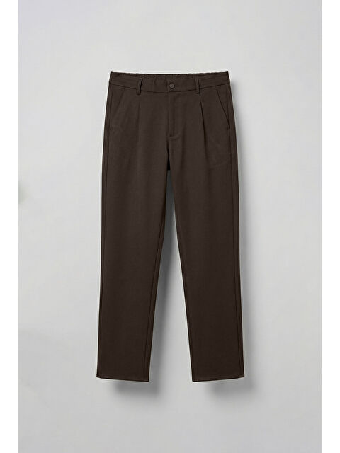 Abluka Online Baggy Fit Beli Lastikli Rahat Erkek Pantolon Kahverengi - S000270867-19413