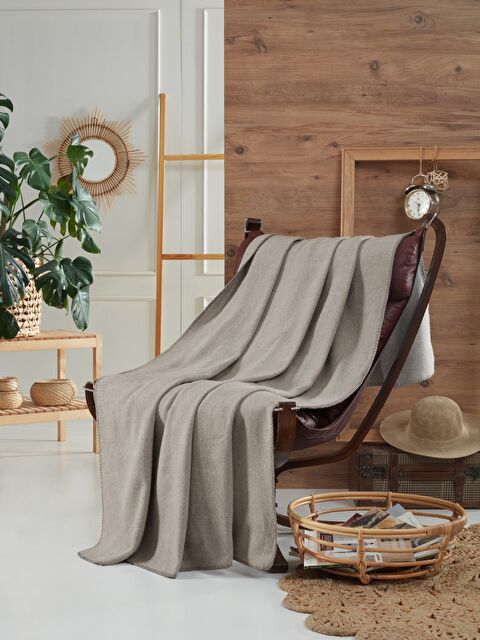 Aksu Brighton Collection Pamuklu TV Battaniye 130x170 Gri - S000123525-20600