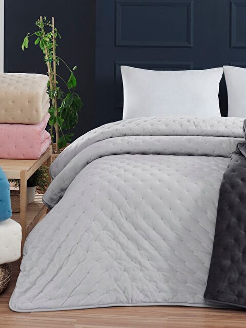 Aksu Çift Kişilik Yorgan 195x215 Açık Gri - S000135335-17308