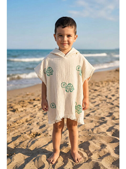 Varol Organik %100 Pamuk Müslin Çocuk Panço - Kaplu - S000417405-19966