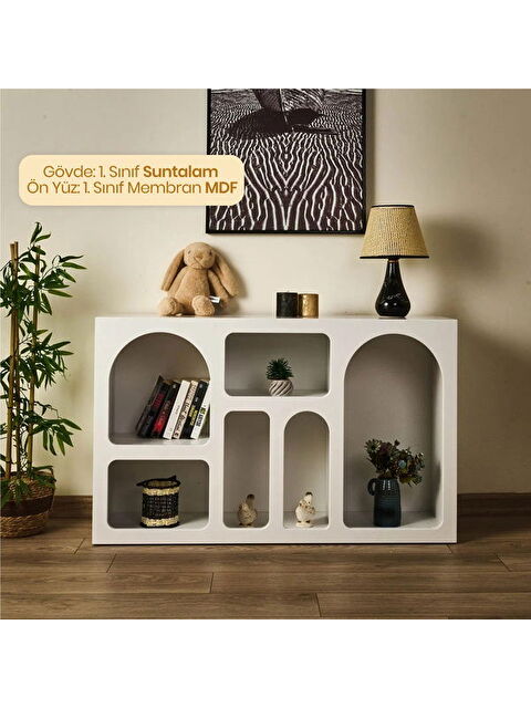 Just Home Bohem Konsol - Beyaz - 74x38x120 cm - S000379492-20063