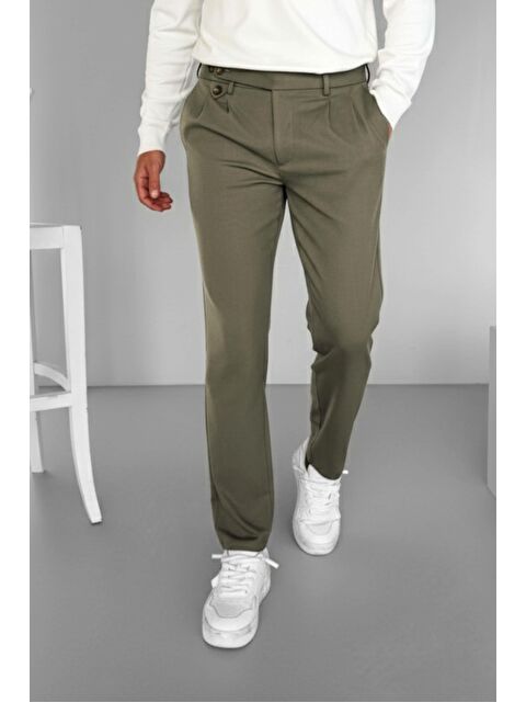 Abluka Online Pileli Kumaş Erkek Pantolon Haki - S000109386-18547