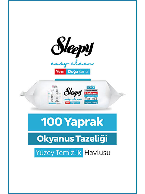 Sleepy Ocean Yüzey Temizlik Havlusu Mendili Okyanus Tazeliği 100 Yaprak