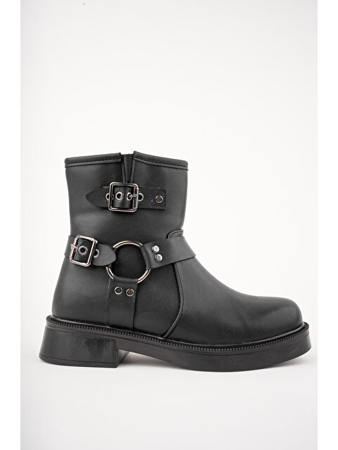 Muggo OSHO Fermuarlı Kemer Detaylı Kadın Kışlık Bot - S000119570-19351