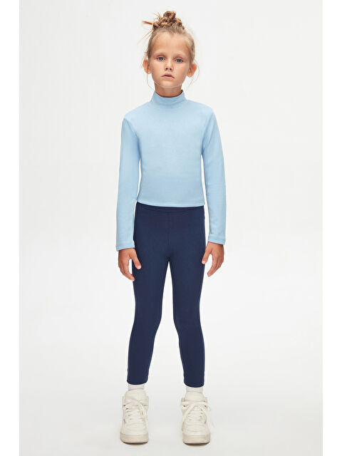 Lovetti Açık Lacivert Kız Çocuk Kışlık Tam Boy Düz Basıc Tayt - S000053910-19459