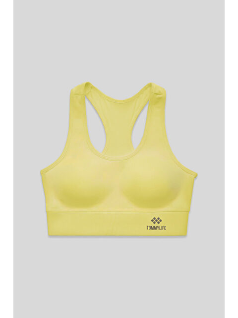 Tommylife Limon Sırt Detaylı Dar Kalıp U Yaka Kadın Spor Büstiyer - 97120
