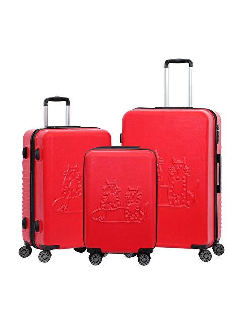 Biggdesign Cats Kırmızı 3'lü Valiz seti - S000016840-20045