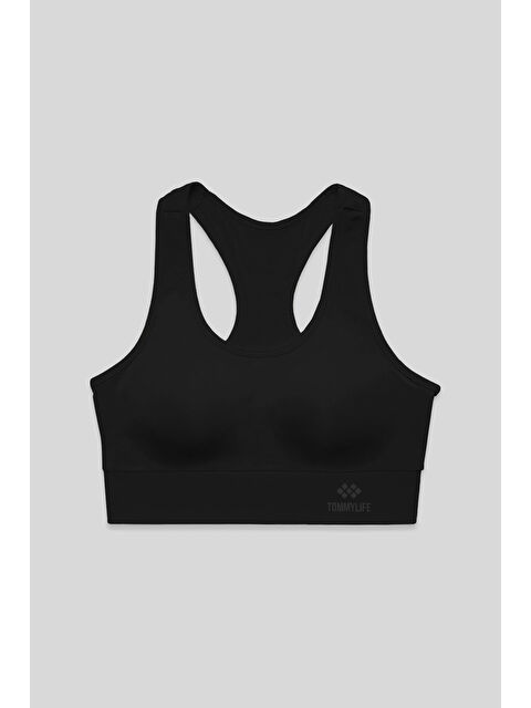 Tommylife Siyah Sırt Detaylı Dar Kalıp U Yaka Kadın Spor Büstiyer - 97120 - S000033478-19351