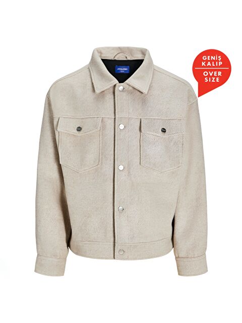 Jack & Jones Ridgewood Melange Overshirt Erkek Bej Ceket - S000491153-19928