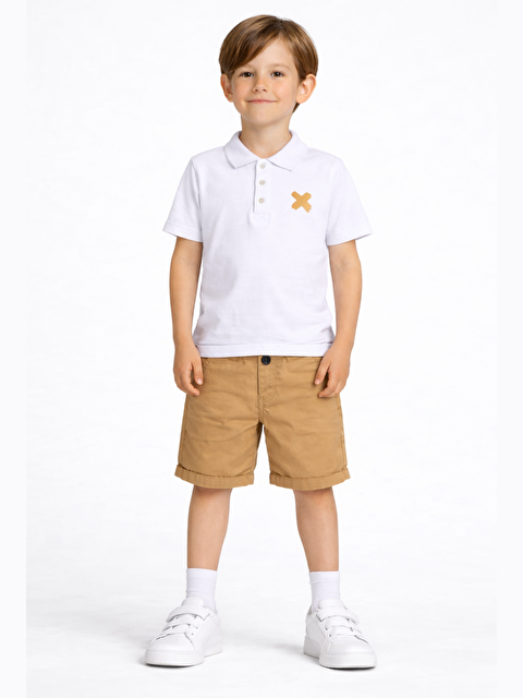 Casabony Casa Bej Gabardin Şort + Polo Tshirt Takım - S000158009-19928