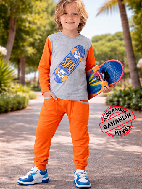 Casabony Turuncu Kaykay Baggy Pantolon Takım - S000263491-5269