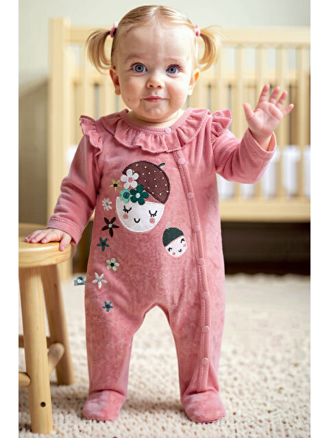 Boboli Kız Bebek Çiçek Meyve Baskılı Tulum - S000480761-20024