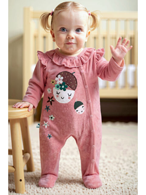 Boboli Kız Bebek Çiçek Meyve Baskılı Tulum - S000480761-20024