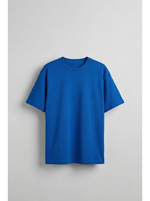Abluka Online Erkek Oversize Basic T-Shirt Mavi - S000033590-17234